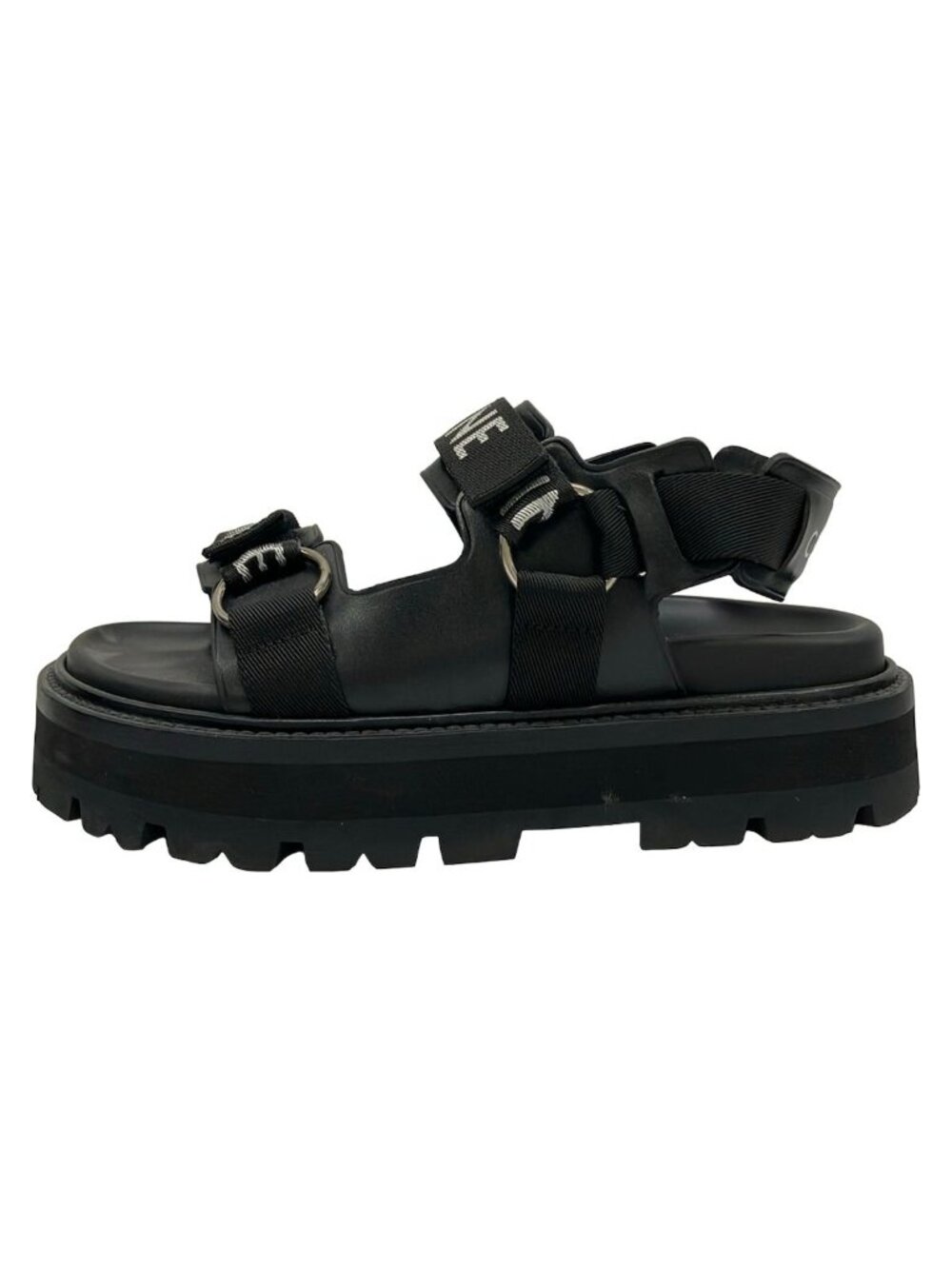 Celine Sandals Black White Bulky Outdoor Leather